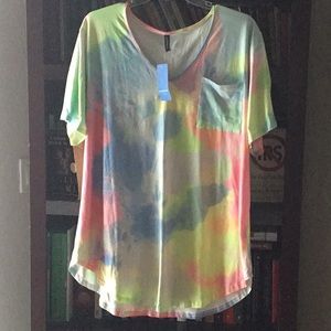 ALLEGRACE Tie-die Plus Size Top